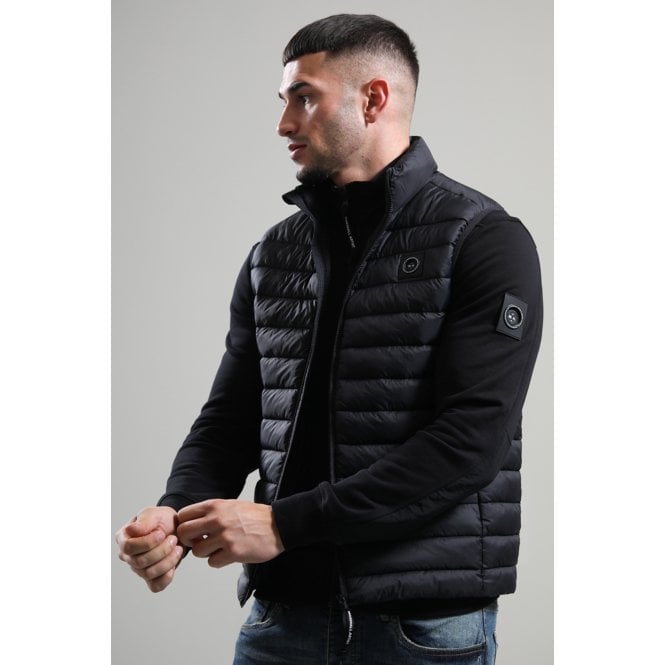 Marshall Artist  | 1227 Wentwood High Neck Bubble Quilted Vest Gilet - Black