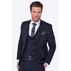 CB Brooklyn Tailored Slim Fit Contrast Check 3 Piece Suit