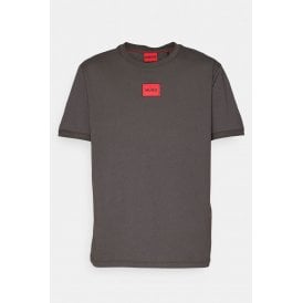 Hugo Boss 50447978 Diragolino Red Box Logo Half Sleeve T-Shirt - Charcoal