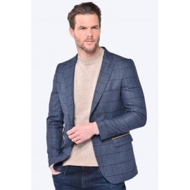 CB Terry Tailored Slim Fit Contrast Check Print Blazer