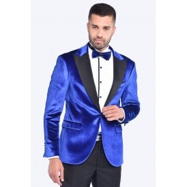 CB Monaco Tailored Slim Fit Velvet With Free Bow Tie Dinner Blazer