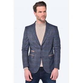 CB Jordan Tailored Slim Fit Contrast Check Print Blazer