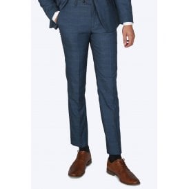 Paul Andrew | Viceroy Contrast Blue Check Regular Fit Trouser - Navy