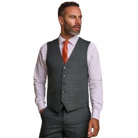 Cavani | Caridi Small Contrast Check Slim Fit Waistcoat