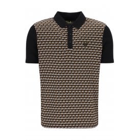 Fila Vintage Saro 23MG015 Classic Geo Pattern Polo T-Shirt - Black