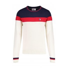 Fila Vintage Alden MH046 Textured Knit Colour Block Crew Jumper