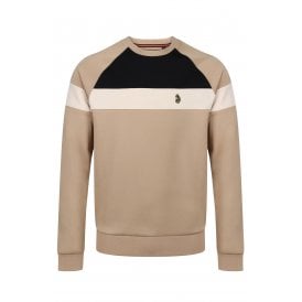 Luke | Adam 4 M710351 Panel Detail Tape Sweat Top - Biscuit