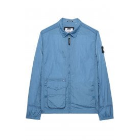 Weekend Offender 2401 Vinnie Thermo Lightweight Collar Over-Shirt Jacket - Baltic Blue
