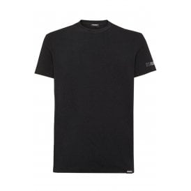 DSQUARED2 | D9M205420 Crew Neck Sleeve Logo Print Slim Fit T-Shirt - Black