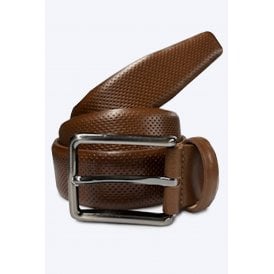 CB Dotti Contrast Dot Textured Design Leather Belt