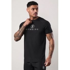 Gym King Pro Jersey Reflective Logo Regular Fit Half Sleeve T-Shirt