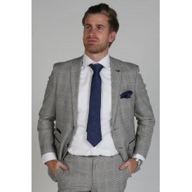 Paul Andrew | Hugo Contrast Check Regular Fit Blazer - Grey