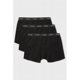 Police Esentle 3-Pack Stretch Cotton Underwear Subtle Logo Boxershorts - Black