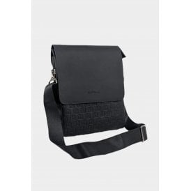 Police Molsdens 0662 Tonal Repeat 'P' Logo Crossbody Side Messenger Bag - Black