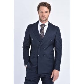 CB Milan Tailored Slim Fit Wool Double-Breasted Plain 2 Piece Suit