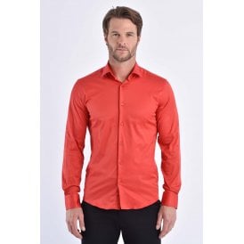 CB 091 Plain Slim Fit Single Cuff Smart Shirt - Red