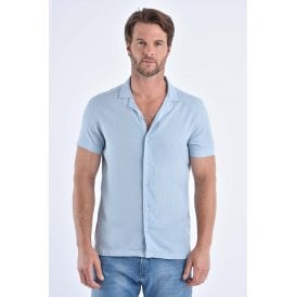 CB 068 Smooth Fine Cotton Slim Fit Open Collar Short Sleeve Shirt