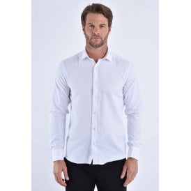 CB 089 Plain Smooth Slim Fit Double Cuff Smart Shirt