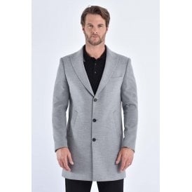 CB Alaska Tailored Slim Fit Single-Breasted Long Overcoat