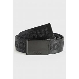 Hugo Boss | 50499077 Garratt-Tp_0s35 Repeat Logo Metal Buckle Belt - Black
