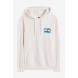 Tommy Jeans | DM22077 DNA Flag Play Back Colour Logo Print Overhead Hood - Ecru