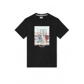 Weekend Offender PT3A22 Battle Lines Hanging Trainers Graphic Print T-Shirt - Black
