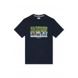 Weekend Offender PT3A19 GSE Fight Scene Graphic Print Half Sleeve T-Shirt - Navy