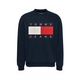 Tommy Jeans | DM22643 Regular Enlarge Logo Crew Sweat Top - Dark Navy