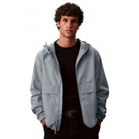 Calvin Klein Jeans | LV04RD510G Repeat Logo Lightweight Windbreaker Hood Jacket - Silver Grey