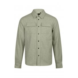 Luke | M780950 Ettrick 0950 Buttoned Down Snap Stud Premium Overshirt - Hardnut Stone