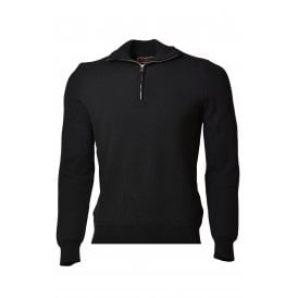 Liwali | 4441 1/4 Quarter Zip Textured Fabric Collar Jumper