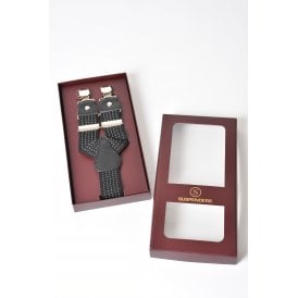 CB Spotty Polka Dotted Stitched Pattern Braces Suspenders