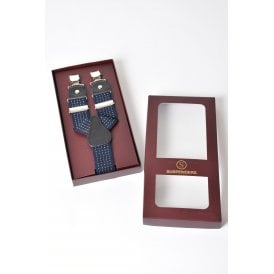 CB Spotty Polka Dotted Stitched Pattern Braces Suspenders
