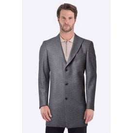 CB Alaska Tailored Slim Fit Single-Breasted Long Overcoat