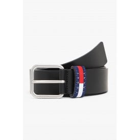 Tommy Jeans | AM136888 Ryan Logo Keeper Leather Metal Buckle Belt