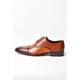 Paul Branco | M-01627 Leather Faux Contrast Crocodile Oxford Lace Formal Shoe