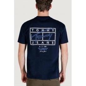 Tommy Jeans | DM22319 Regular Script Sign Spray Back Logo Print Half Sleeve T-Shirt