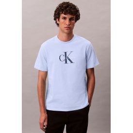 Calvin Klein Jeans | LV04RB862G Monogram Logo Crew Half-Sleeve T-Shirt - Casual Blue