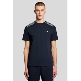 Lyle & Scott TS2460V Contrast Check Shoulder Panel Cotton Half Sleeve T-Shirt
