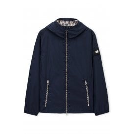 Weekend Offender JK1B20 Campania Lightweight Windbreaker Nylon Hood Overshirt Jacket - Navy