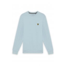 Lyle & Scott | ML2487SP Rubberised Logo Crew Neck Fleece Top - Sky Blue Lagoon