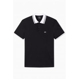 Armani Exchange | AX XM002350 AF10366 A|X Logo Tipped Pique Cotton Polo T-Shirt