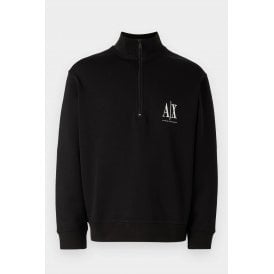 Armani Exchange | AX XM000370 AF10818 Half-Zip Funnel Neck A|X Logo Sweat Top - Dark Navy