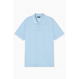 Emporio Armani AF20424 1380 Beachwear Cotton Pique Tipping Collar Polo T-Shirt