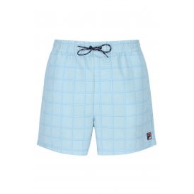 Fila Mariano MH045 Lightweight Classic Tonal Check Swim Short - Sky