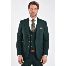 CB Napless Tailored Slim Fit Smooth Textured 3 Piece Suit - Green