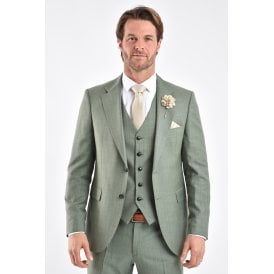 CB Geneva Tailored Slim Fit Contrast Pattern Blazer - Mint Green Marl