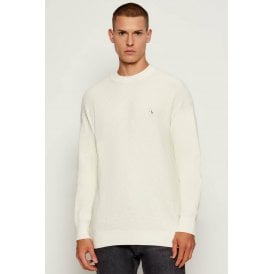 Calvin Klein Jeans | LV04RD313G Waffle Cotton Knit Loose Fit Crew Jumper