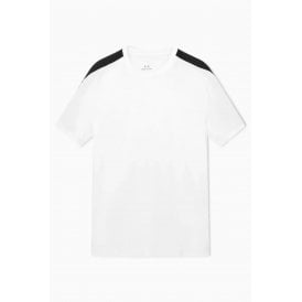 Armani Exchange | AX XM001283 AF10361 Shoulder Black Tape Half Sleeve T-Shirt - White