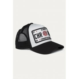 Christian Rose | CR019 Iconic II Red Rose Plate Trucker Mesh Baseball Cap